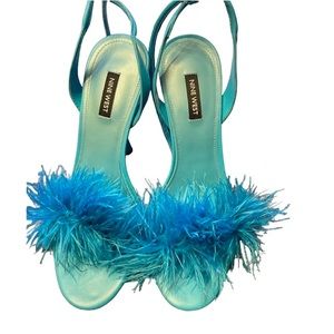 Nine West fluffy heels size (10)